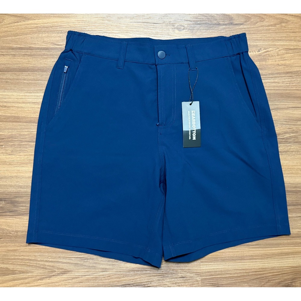 Bearbottom Mens Hybrid Shorts Casual Athletic Navy Blue 7" Size Medium NWT